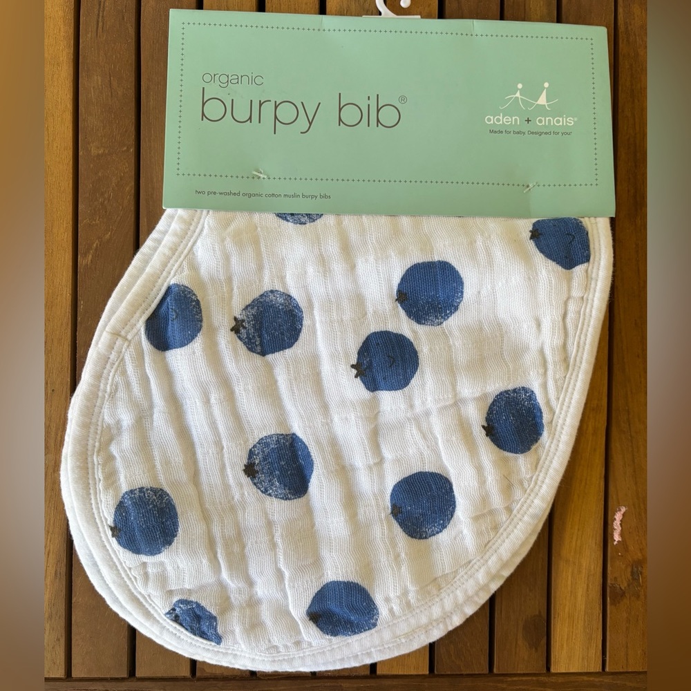 Aden + Anais Organic Burpy Bib with Blue Dots and stripes